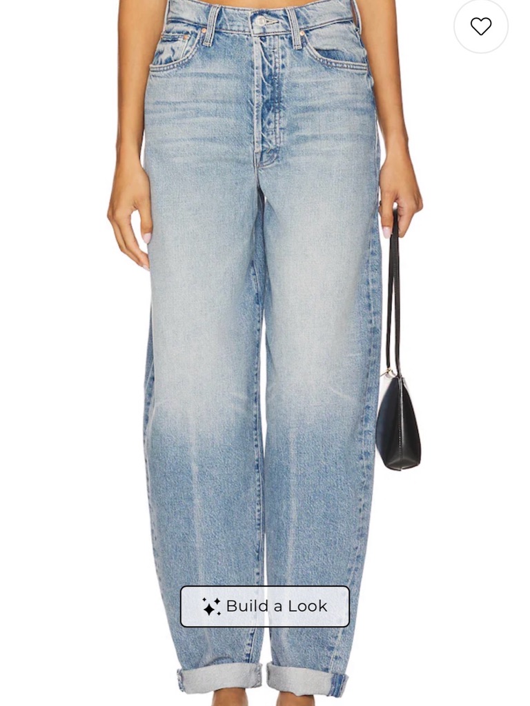 Mother Light Wash Barrel Leg Jeans